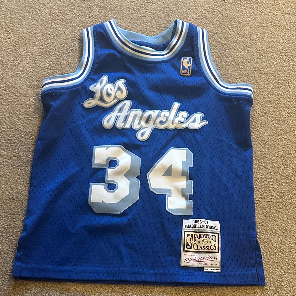 Mitchell & Ness Blue Los Angeles Kids Jersey with White Accents